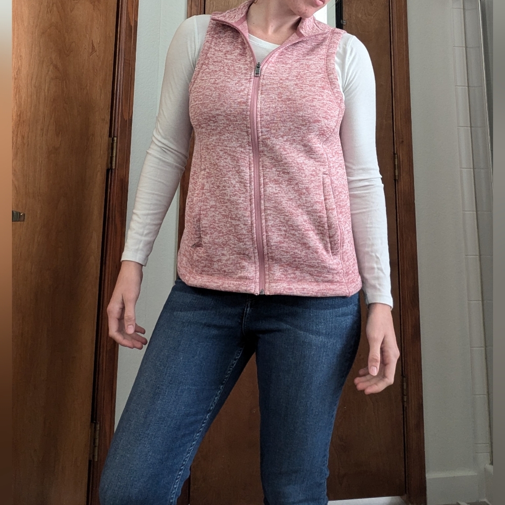 Lands End Pink Knit Vest Size S